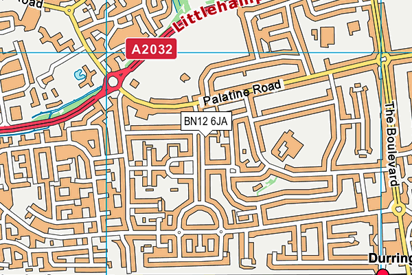 BN12 6JA map - OS VectorMap District (Ordnance Survey)