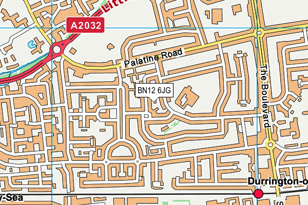 BN12 6JG map - OS VectorMap District (Ordnance Survey)
