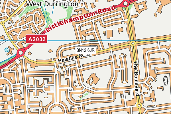 BN12 6JR map - OS VectorMap District (Ordnance Survey)