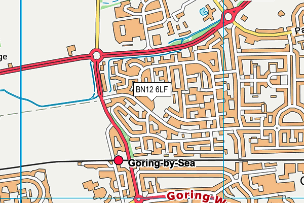 BN12 6LF map - OS VectorMap District (Ordnance Survey)