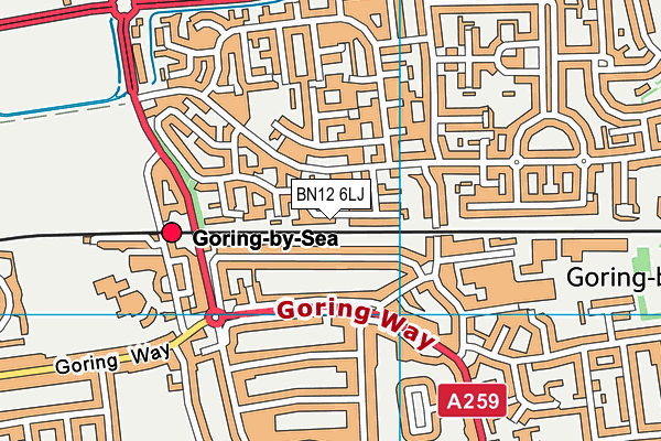 BN12 6LJ map - OS VectorMap District (Ordnance Survey)