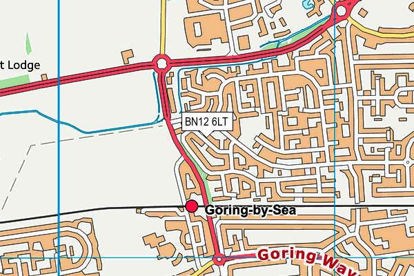 BN12 6LT map - OS VectorMap District (Ordnance Survey)