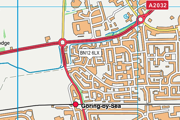 BN12 6LX map - OS VectorMap District (Ordnance Survey)