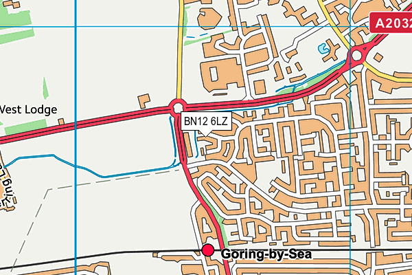 BN12 6LZ map - OS VectorMap District (Ordnance Survey)