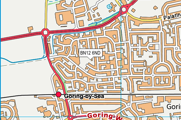BN12 6ND map - OS VectorMap District (Ordnance Survey)
