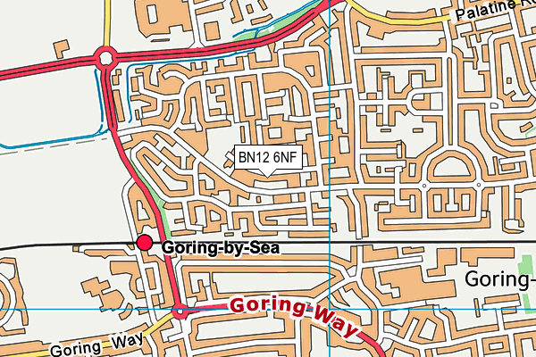 BN12 6NF map - OS VectorMap District (Ordnance Survey)