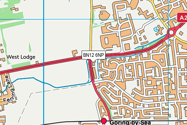 BN12 6NP map - OS VectorMap District (Ordnance Survey)