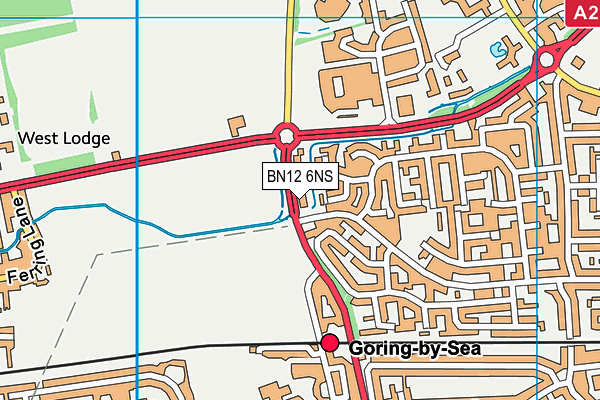 BN12 6NS map - OS VectorMap District (Ordnance Survey)