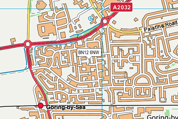 BN12 6NW map - OS VectorMap District (Ordnance Survey)