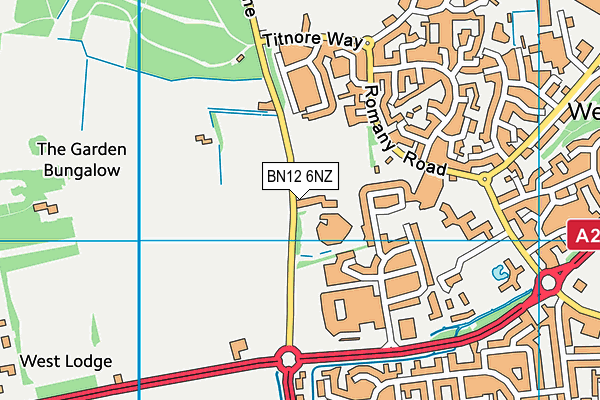 BN12 6NZ map - OS VectorMap District (Ordnance Survey)