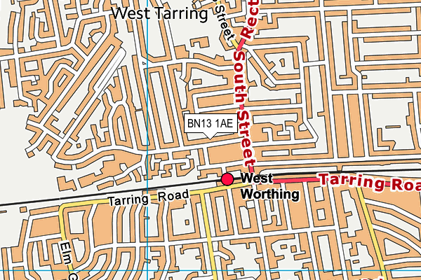 BN13 1AE map - OS VectorMap District (Ordnance Survey)