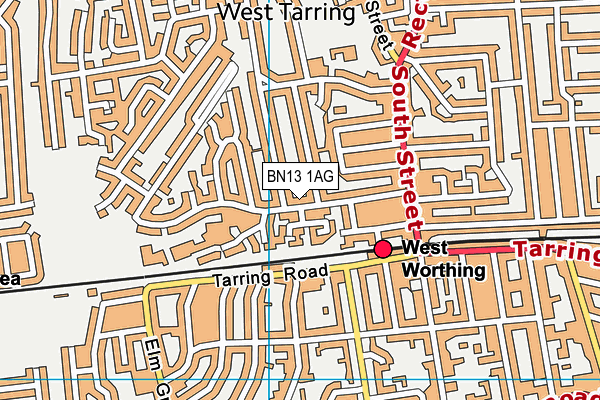 BN13 1AG map - OS VectorMap District (Ordnance Survey)