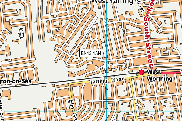 BN13 1AN map - OS VectorMap District (Ordnance Survey)