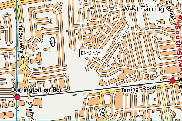 BN13 1AY map - OS VectorMap District (Ordnance Survey)