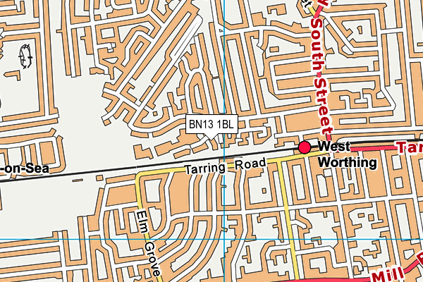 BN13 1BL map - OS VectorMap District (Ordnance Survey)