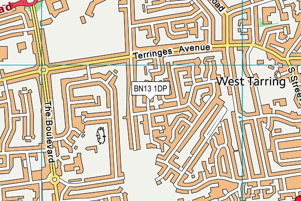 BN13 1DP map - OS VectorMap District (Ordnance Survey)