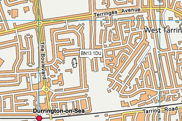 BN13 1DU map - OS VectorMap District (Ordnance Survey)