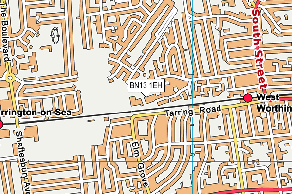 BN13 1EH map - OS VectorMap District (Ordnance Survey)