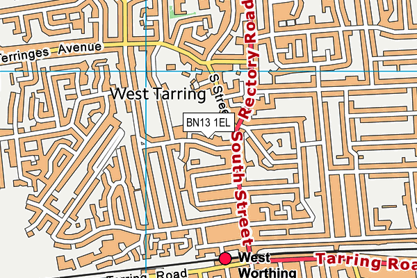 BN13 1EL map - OS VectorMap District (Ordnance Survey)