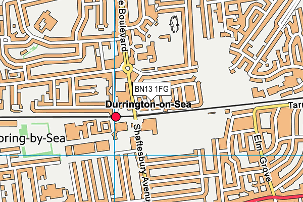 BN13 1FG map - OS VectorMap District (Ordnance Survey)