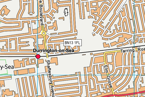 BN13 1FL map - OS VectorMap District (Ordnance Survey)