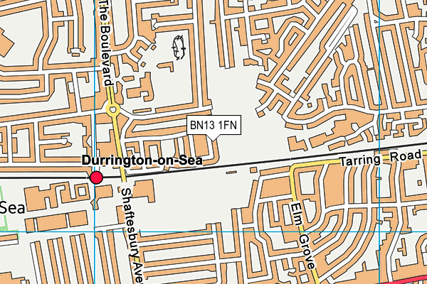 BN13 1FN map - OS VectorMap District (Ordnance Survey)