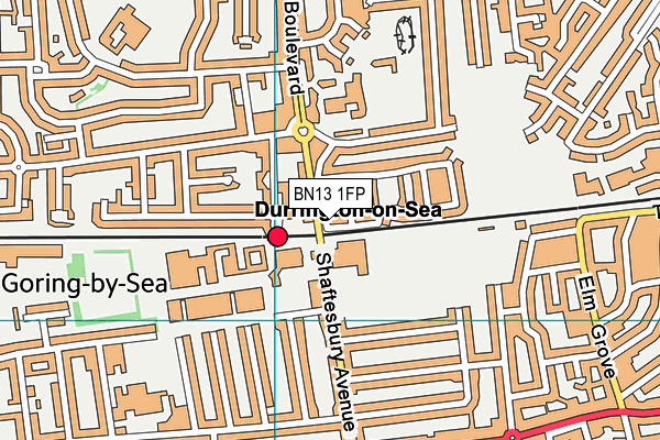 BN13 1FP map - OS VectorMap District (Ordnance Survey)