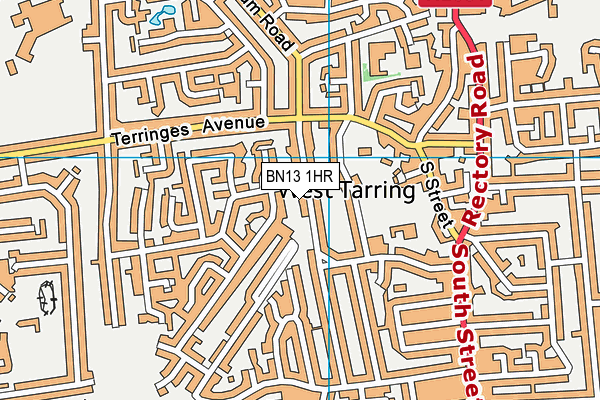 BN13 1HR map - OS VectorMap District (Ordnance Survey)