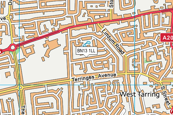 BN13 1LL map - OS VectorMap District (Ordnance Survey)