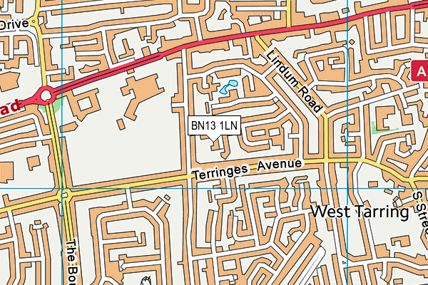BN13 1LN map - OS VectorMap District (Ordnance Survey)