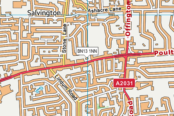 BN13 1NN map - OS VectorMap District (Ordnance Survey)