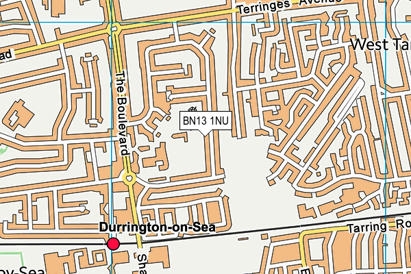 BN13 1NU map - OS VectorMap District (Ordnance Survey)