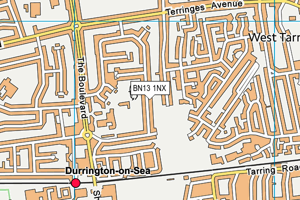 BN13 1NX map - OS VectorMap District (Ordnance Survey)