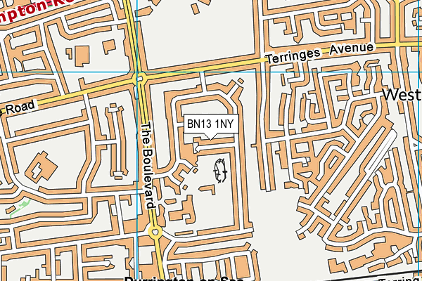 BN13 1NY map - OS VectorMap District (Ordnance Survey)