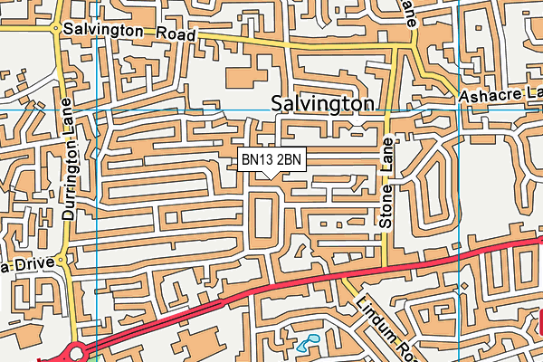 BN13 2BN map - OS VectorMap District (Ordnance Survey)