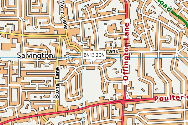 BN13 2DN map - OS VectorMap District (Ordnance Survey)