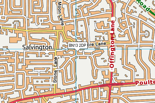 BN13 2DP map - OS VectorMap District (Ordnance Survey)