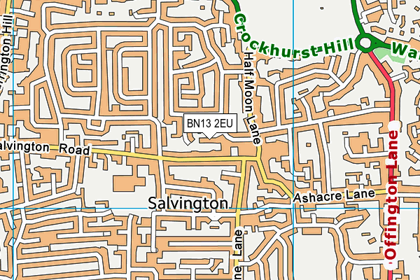 BN13 2EU map - OS VectorMap District (Ordnance Survey)
