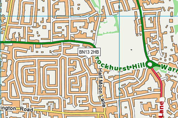 BN13 2HB map - OS VectorMap District (Ordnance Survey)