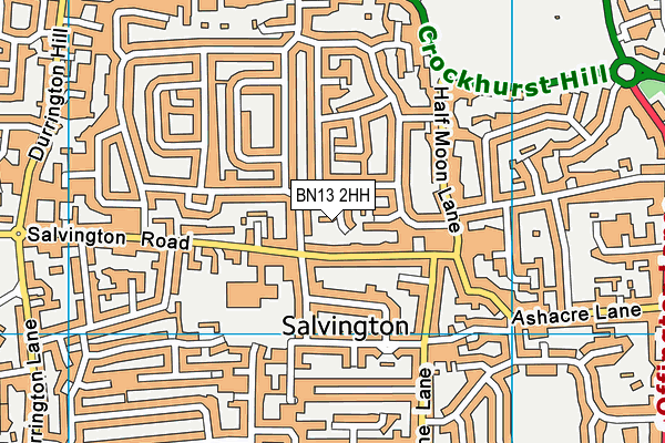 BN13 2HH map - OS VectorMap District (Ordnance Survey)