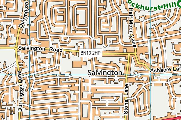 BN13 2HP map - OS VectorMap District (Ordnance Survey)