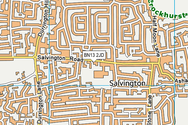 Durrington Infant School map (BN13 2JD) - OS VectorMap District (Ordnance Survey)