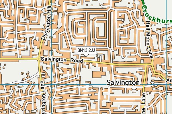 BN13 2JJ map - OS VectorMap District (Ordnance Survey)