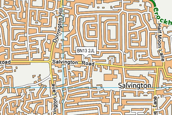 BN13 2JL map - OS VectorMap District (Ordnance Survey)