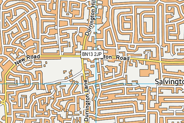 BN13 2JP map - OS VectorMap District (Ordnance Survey)