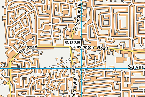 BN13 2JR map - OS VectorMap District (Ordnance Survey)