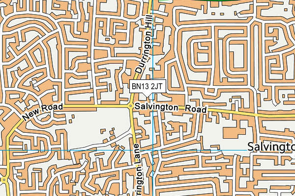 BN13 2JT map - OS VectorMap District (Ordnance Survey)