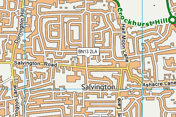 BN13 2LA map - OS VectorMap District (Ordnance Survey)