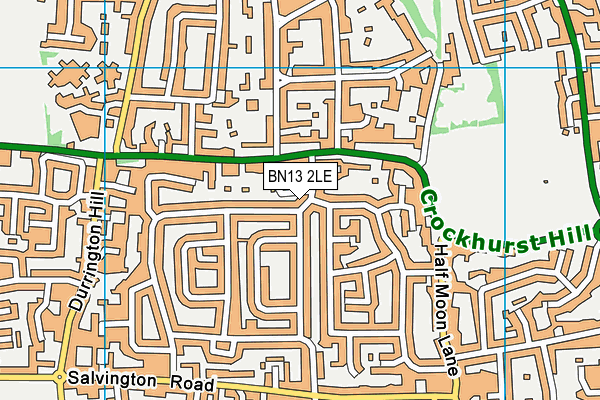 BN13 2LE map - OS VectorMap District (Ordnance Survey)