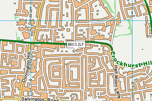 BN13 2LF map - OS VectorMap District (Ordnance Survey)